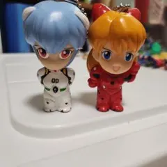 レトロ　エヴァンゲリオンキーホルダー 綾波レイ・アスカ