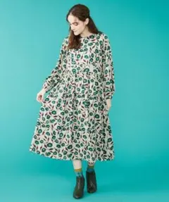 ホコモモラ＊一回着用のみ　花柄マキシ丈ワンピース