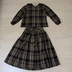 R*n様 チェック スカートセットアップ 昭和レトロ