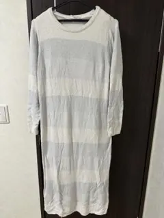ジェラートピケ　カップインワンピース　スムージーボーダー　ルームウェア