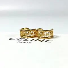 セリーヌ トリオンフ フープ ピアス エナメル ＆ ゴールドフィニッシュ