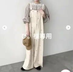 オーガニックコットン】デニムサロペット サマンサモスモス 花柄 sm2