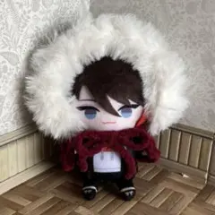 【ハンドメイド】ぬい服 冬 フード付きケープ 赤色 にじぱぺっと