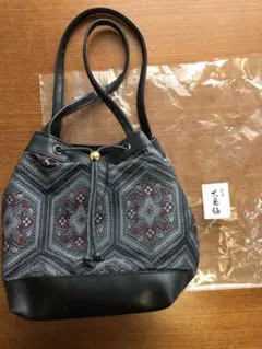 巾着　未使用 大島紬