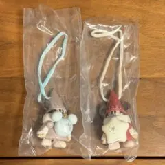 ディズニークリスマス リルリンリン カプセルトイ 茶色 赤色 ガチャガチャ