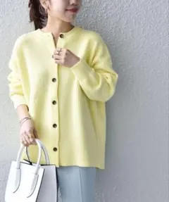 ships any 薄イエローニットカーディガン