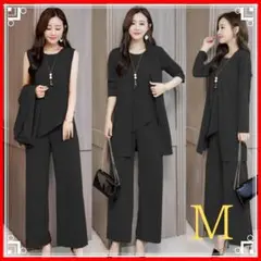 セットアップ　フォーマル　ブラック　M　レディース　卒入業式　冠婚葬祭