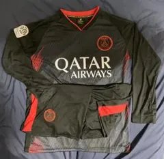 パリ・サンジェルマン 長袖セット黒赤Lサイズ