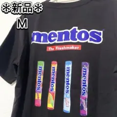 ＊新品タグ付きmentos ロゴ Tシャツ Mサイズ　メントス　ブラック　黒