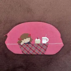 familiar ポーチ　赤デニム