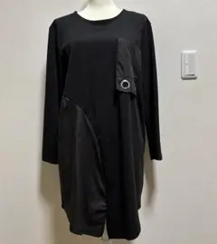 ブラック 長袖 ワンピース ポケット付きFREEサイズ！
