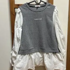 Pink latte チェック柄レイヤード　長袖　トップス　シャツ　165