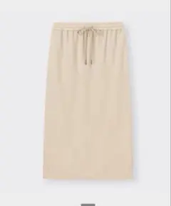 GU リブナロースカート　美品　ベージュ　OL通勤服　Ｓサイズ