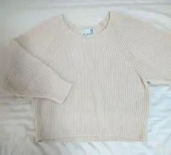 ラコレ LAKOLE Vネック ウール混 ニット アイボリー Mサイズ