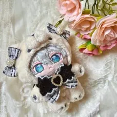 ぬい服 10〜12cm リボン いつぬい ブラック ツイード×ウール