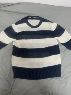 BANANA REPUBLICネイビーホワイトボーダーニットセーター