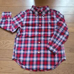 ラルフローレン チェック 長袖 ボタンダウン シャツ4T