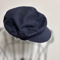 キャスケット　帽子　ネイビー　フリ〜サイズ