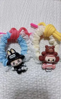ラブブ　ヘアアクセサリー　ヘアゴム可愛いキャラクターのヘアゴム2個セット