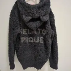 ジェラートピケ ハロウィン 黒猫 モコモコパーカー