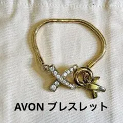 【AVON】ヴィンテージ ブレスレット ゴールド ラインストーン チェーン