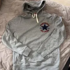 CONVERSE グレー フード付きパーカー