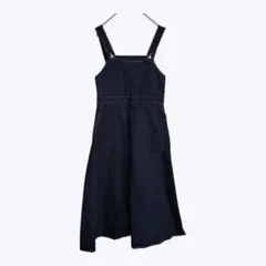 アパートバイローリーズ ネイビー ホワイト ステッチ ジャンパースカート