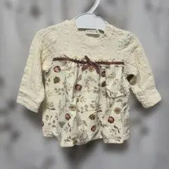 【バースデイ】フルーツ植物プリント 長袖カットソー 70cm 春服