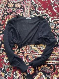 MINIMINI 透かし編み ブラックカーディガン