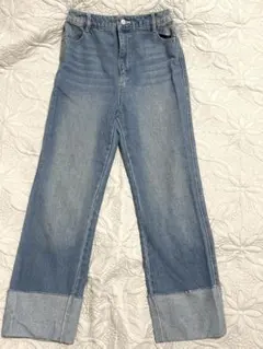 デニム　ロールアップパンツ　Lサイズ