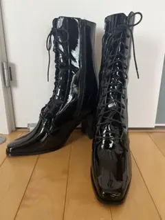 20cm シークレットシューズ 黒 厚底 光沢あり Mサイズ コスプレ - メルカリ