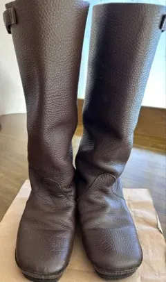 ダークブラウン レザー ロングブーツ