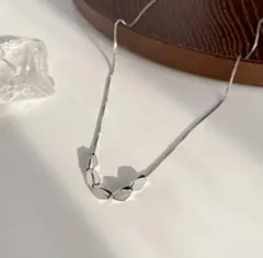 N-85.ファイブストーン　ネックレス　シルバー　シンプル　韓国　シルバー925