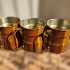 銅製 ビアーマグカップ 3個セット レトロ ビンテージ カクセー