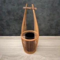 通い筒花入　白竹　持ち手付花入 中古　箱無 通い筒花入 白竹 持ち手付花入 中古 箱無 - メルカリ