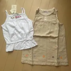 新品オシュコシュ　ノースリーブ　&ミキハウス　ジャンパースカート100cm