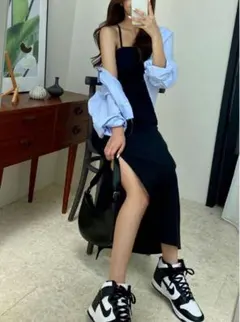 ブラック スリットタイトキャミワンピー スai15 GRL