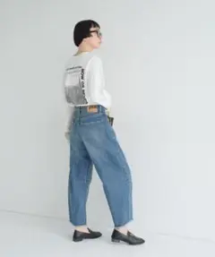 PUAL CE CIN ワイドカーブデニムパンツ