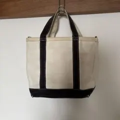 【L.L.Been】アイボリーと黒のトートバッグ