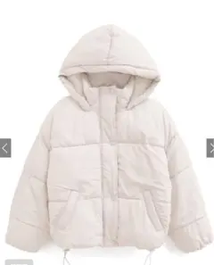 GRL ホワイト フード付き ダウンジャケット