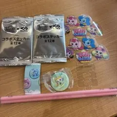 デザートキャッチ！ティニピン くら寿司 コラボ ステッカー 缶バッジ セット