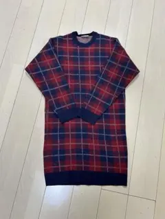 【美品】Lacoste チェック柄 ニットワンピースM