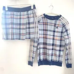 adidas チェック柄 セーター・スカートセット