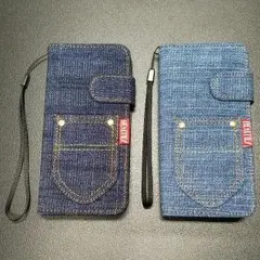 エクスペリアZ5プレミアム デニムケース ポケット付 2色設定ございます。