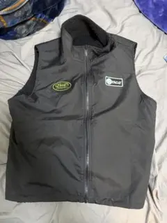 ［リバーシブル］ブラック フリース ベスト Oxford FactTac