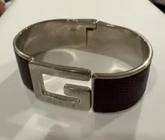 GUCCI Gロゴメタルバングルレザーヴィンテージのサムネイル