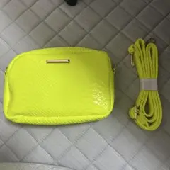蛍光イエロー★クロコダイル風ショルダーバッグ