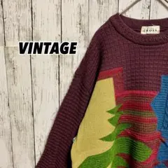 90’s Vintage アーカイブ 総柄 ニット  y2k パンク テック