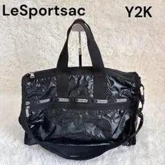 【希少】LeSportsac ボストンバッグ ラメ加工 ブラック 小旅行 Y2K