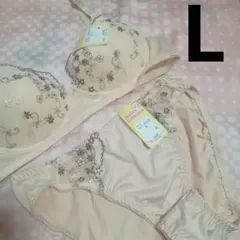 【新品】【匿名配送】　Ｌノンワイヤー　ブラショーツセット　下着